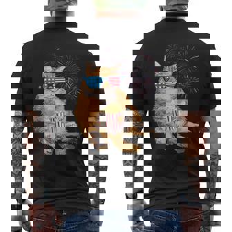 Patriotic Cat 4Th Of July Usa American Flag Mens Back Print T-shirt - Monsterry