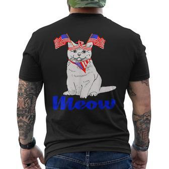 Patriotic Cat Meowica 4Th Of July Funny Kitten Lover Patriotic Funny Gifts Mens Back Print T-shirt | Mazezy UK