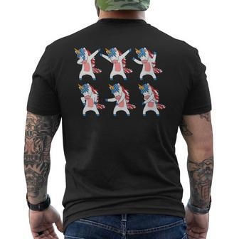 Patriotic Dabbing Dancing Unicorn Usa 4Th Of July 2023 Girls Mens Back Print T-shirt | Mazezy