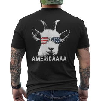 Patriotic Goat 4Th Of July Funny Goat Americaaa Mens Back Print T-shirt - Monsterry UK