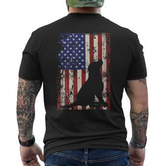 Patriotic Labrador 4Th Of July American Flag Mens Back Print T-shirt - Monsterry
