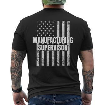 Patriotic Manufacturing Supervisor Occupation Usa Flag Men's T-shirt Back Print | Mazezy