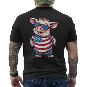 Patriotic Mens American Flag 4Th Of July Pig Patriotic Funny Gifts Mens Back Print T-shirt | Mazezy