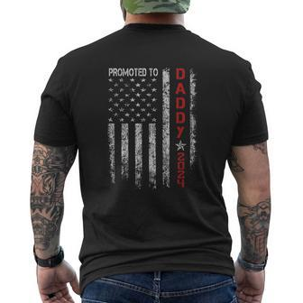 Patriotic Promoted To Daddy Est 2024 First Time Dad Men's T-shirt Back Print | Seseable CA