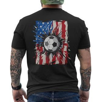 Patriotic Soccer 4Th Of July Men Usa American Flag Boys Mens Back Print T-shirt | Mazezy UK