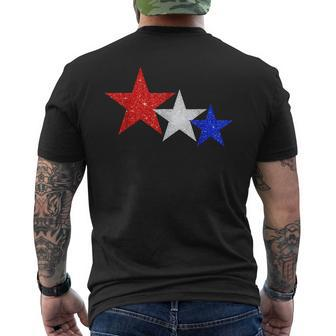 Patriotic Stars Sparkle Red White Blue American 4Th Of July Mens Back Print T-shirt | Mazezy
