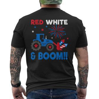 Patriotic Tractor Farm 4Th Of July Boy Kids Toddlers Mens Back Print T-shirt | Mazezy