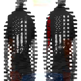 Patriotic Usa Flag Land Surveyor Land Examiner Cartographer Men's T-shirt Back Print | Mazezy