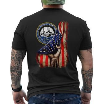 Patriotic Uss John F Kennedy Cvn79 American Flag Mens Back Print T-shirt - Thegiftio UK