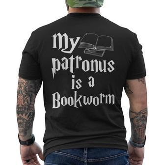 My Patronus Is Bookworm Librarian Book Lover Reader Men's T-shirt Back Print | Mazezy