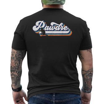 Pawdre Cat Lover Dad Cute Papa Fathers Day Pet Paw Daddy Men's Crewneck Short Sleeve Back Print T-shirt - Monsterry