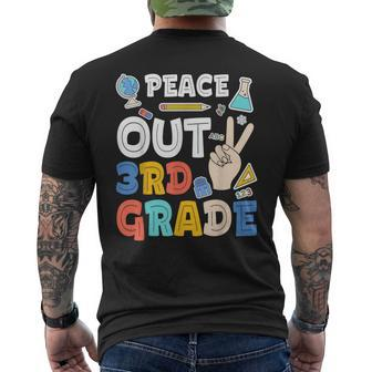 Peace Out 3Rd Grade Third Grade Graduation Men's Back Print T-shirt | Mazezy