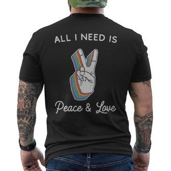 Peace And Love All I Need Is Peace Love - Peace And Love All I Need Is Peace Love Mens Back Print T-shirt - Monsterry DE