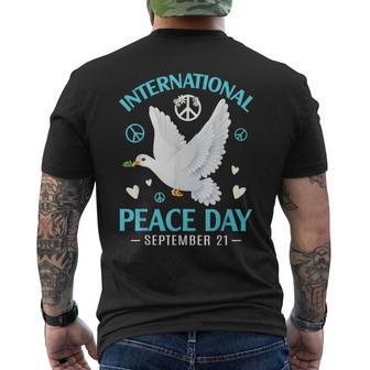 Peace Bird Celebrate International Day Of Peace September 21 Men's T-shirt Back Print - Seseable