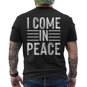 I Come In Peace Im Peace Matching Couple Men's T-shirt Back Print - Monsterry