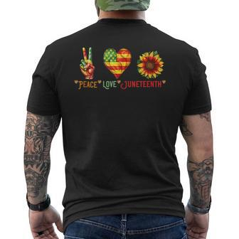 Peace Love & Junenth June 19Th Freedom Day Freedom Funny Gifts Mens Back Print T-shirt | Mazezy