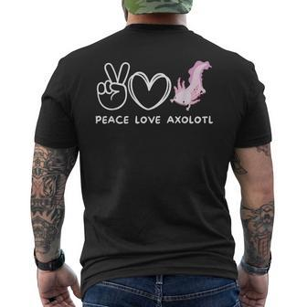 Peace Love Axolotl Retro Axolotl Lover Mens Back Print T-shirt - Seseable