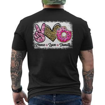 Peace Love Donuts Day Chocolate Food Doughnut Girls Boys Mens Back Print T-shirt - Seseable