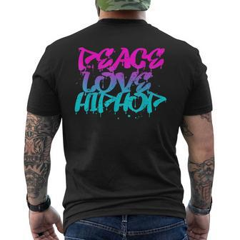Peace Love Hip Hop Graffiti Retro Rap Music Mens Back Print T-shirt - Seseable