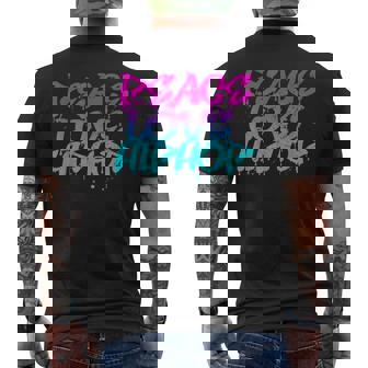 Peace Love Hip Hop Graffiti Retro Rap Music Mens Back Print T-shirt | Seseable UK