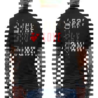 Peace Love Qanun Musical Instrument Qanun Instrument Men's T-shirt Back Print | Mazezy