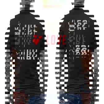 Peace Love Rebab Instrument Rebab Stringed Music Instrument Men's T-shirt Back Print | Mazezy