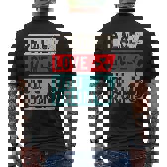 Peace Love Udu Drum Musical Instrument Udu Drummers Men's T-shirt Back Print | Mazezy