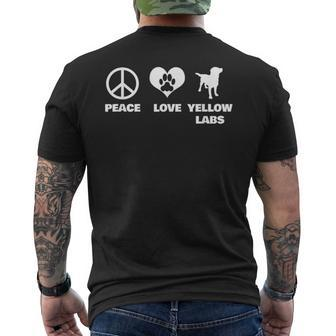 Peace Love Yellow Labs Yellow Labrador Men's T-shirt Back Print | Mazezy