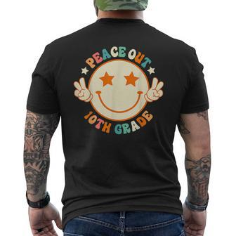 Peace Out 10Th Grade Retro Groovy Graduation Class Of 2023 Mens Back Print T-shirt - Seseable