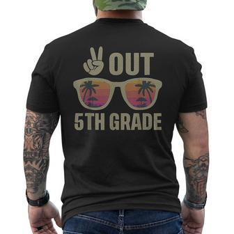 Peace Out 5Th Grade Last Day Of School 5Th Graduation Mens Back Print T-shirt | Mazezy