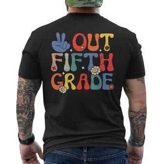Peace Out Fifth 5Th Grade Elementary School Graduation Mens Back Print T-shirt | Mazezy