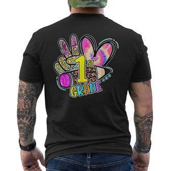 Peace Out First Grade Last Day Of School Kids End Of School Mens Back Print T-shirt | Mazezy
