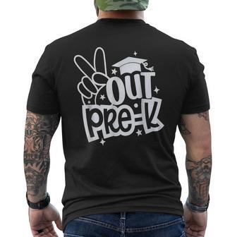 Peace Out Preschool Pre K Graduation Last Day Of School Kids Mens Back Print T-shirt | Mazezy