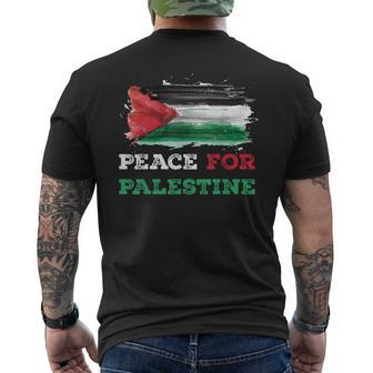 Peace For Palestine Palestine Flag Men's T-shirt Back Print - Monsterry AU