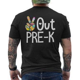 Peace Out Pre K Last Day Of School Pre K Graduate Men's Back Print T-shirt | Mazezy
