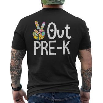 Peace Out Prek Last Day Of School Prek Graduate Men's Back Print T-shirt | Mazezy