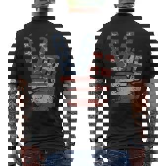 Peace Sign American Flag Vintage Usa Mens Back Print T-shirt - Monsterry