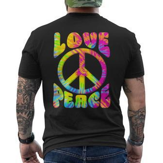 Peace Sign Love 60S 70S Tie Dye Love Peace Hippie Costume 70S Vintage Designs Funny Gifts Mens Back Print T-shirt | Mazezy DE