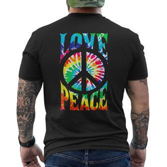 Peace Sign Love T 60S 70S Tie Die Hippie Costume Men's T-shirt Back Print - Monsterry