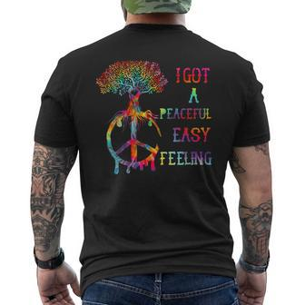 I Got Peaceful Easy Feel Hippie Peaceful Tie Dye Feeling Men's T-shirt Back Print - Monsterry DE
