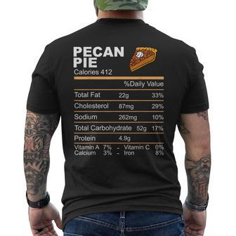 Pecan Pie Nutrition Facts Thanksgiving Men's T-shirt Back Print | Mazezy