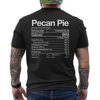 Pecan Pie Nutrition Facts Thanksgiving Turkey Day Men's T-shirt Back Print | Mazezy UK
