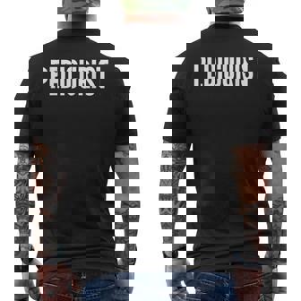 Pedicurist Job Title Work Uniform Costume Men's Back Print T-shirt | Mazezy