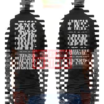 Pencils Down Writers Guild Of America Wga Strike Pens Down Mens Back Print T-shirt | Mazezy