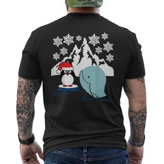 Penguin & Whale Ugly Christmas Sweater Men's T-shirt Back Print - Monsterry UK