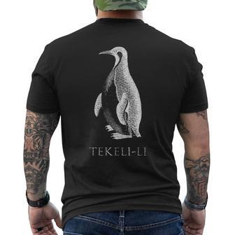 Penguin Tekelili Mountains Of Madness Cosmic Horror Fun Kid Penguin Men's T-shirt Back Print | Mazezy
