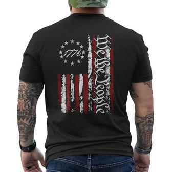 We The People Patriotic 1776 American Flag 4Th Of July Retro Men's T-shirt Back Print - Seseable