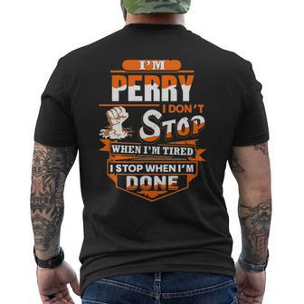 Perry Name Gift Im Perry Mens Back Print T-shirt - Seseable