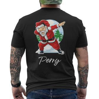 Perry Name Gift Santa Perry Mens Back Print T-shirt