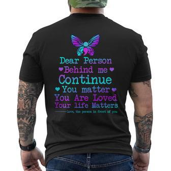 Person Behind Me Suicide Prevention & Depression Awareness Men's T-shirt Back Print - Monsterry